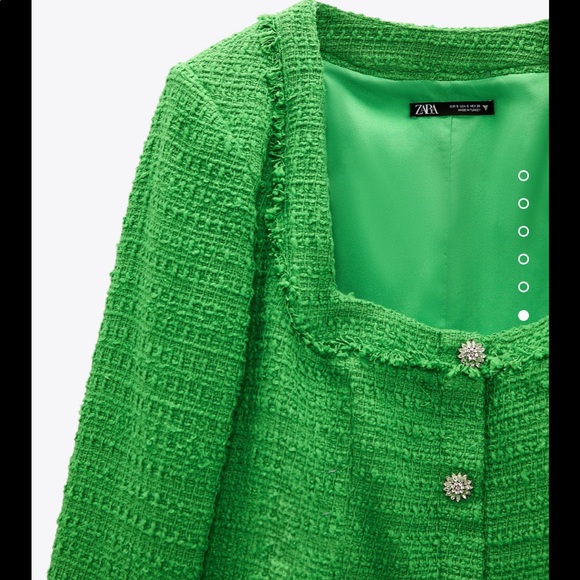 Zara textured weave green dress - Picture 6 of 11